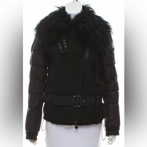 Moncler Black Grace Puffer Jacket with Belt